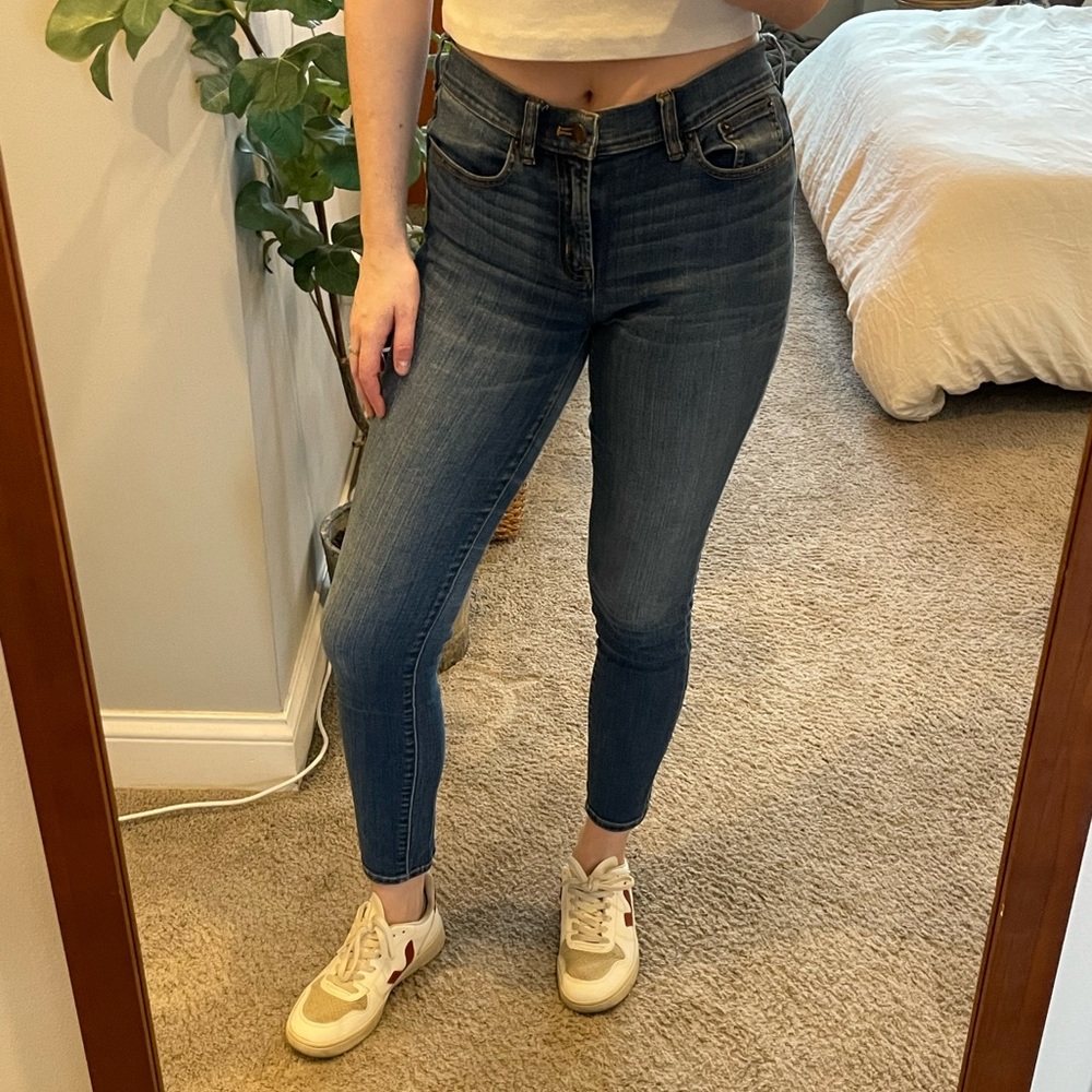J. Crew Stretch Mid Rise Blue Denim Skinny Jeans
